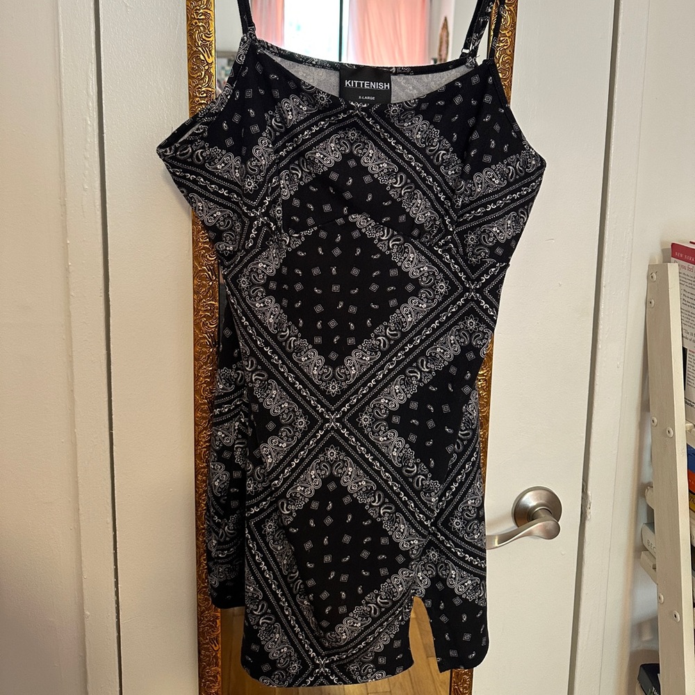 Kittenish Paisley Bandana Dress